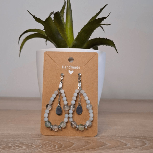 Boucles d'oreilles perles naturelles & acier inoxydable