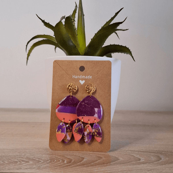 Boucles d'oreilles en pâte polymère